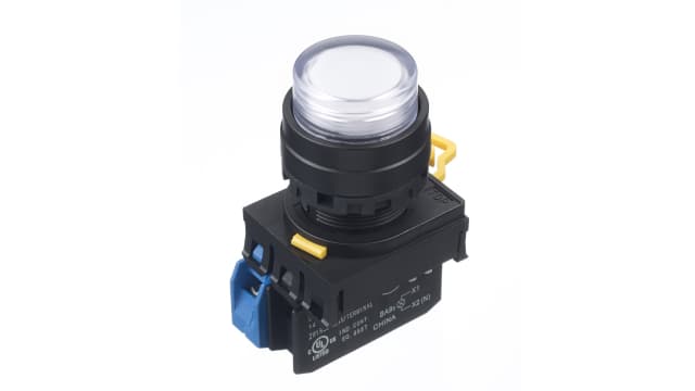 Idec YW Series Illuminated Push Button Complete Unit, Panel Mount, 22 mm Cutout White, SPST, IP65 | YW1L-A2E10Q4PW