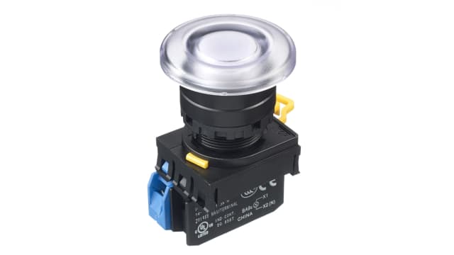 Idec YW Series Illuminated Push Button Complete Unit, Panel Mount, 22 mm Cutout White, SPST, IP65 | YW1L-M4E10QM3PW