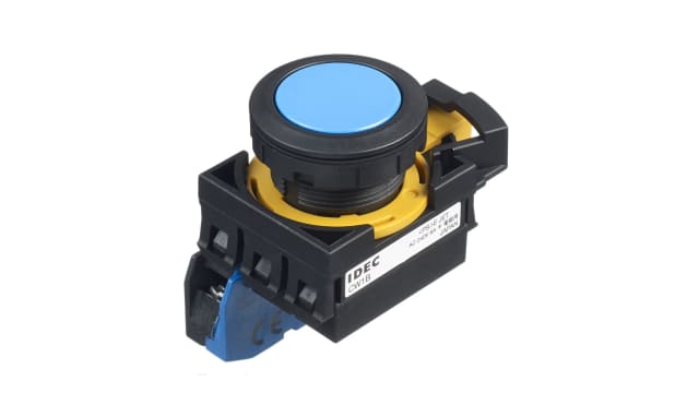 Idec CW Series Illuminated Push Button Switch, Maintained, Panel, 22 mm Cutout, SPST, IP65 | CW1B-A1E10S