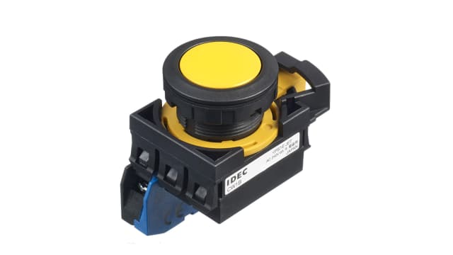Idec CW Series Illuminated Push Button Switch, Maintained, Panel, 22 mm Cutout, SPST, IP65 | CW1B-A1E10Y