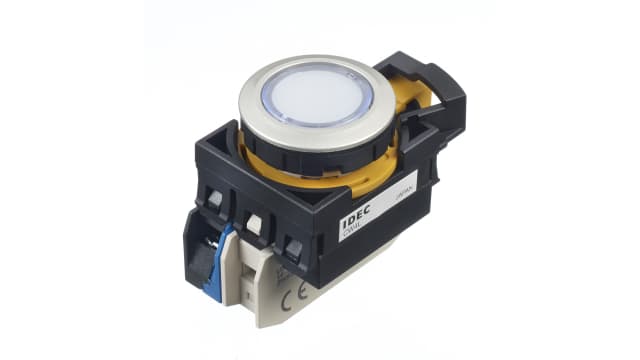 Idec CW Series Illuminated Push Button Switch, Momentary, Panel, 22 mm Cutout, SPST, White LED, IP65 | CW4L-M1E10Q4PW