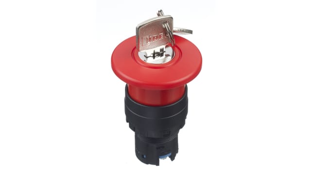 Idec HW Series, Key Release, Emergency Stop Push Button Head | HW1B-X4R