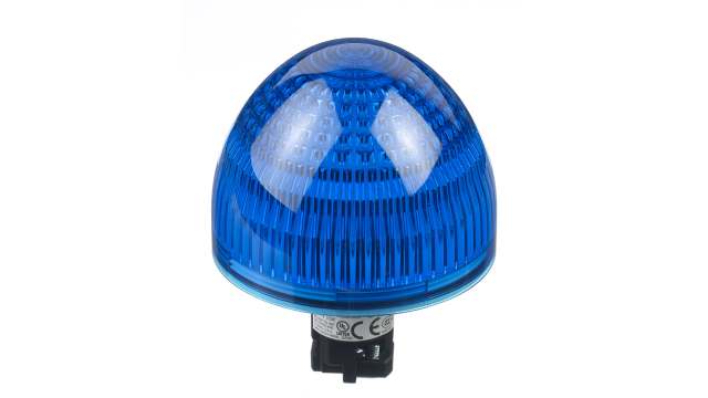 Idec, HW, Flush Mount Blue LED Pilot Light Complete, 22mm Cutout, IP65, Dome, 24V ac/dc | HW1P-5Q4S