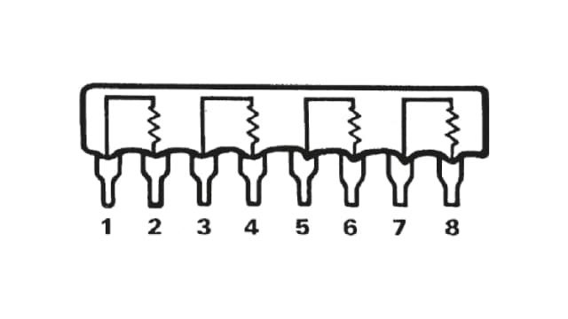 Bourns, 4600X 100 Ω 2 % ISOL Resistor Array, 4 Resistors, 1 W total, SIP, Solder | 4608X-102-101LF