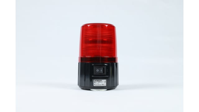 Patlite PFH Series Red Flashing Beacon, 6 V dc (4 - LR6 Alkaline dry cell batteries), Magnetic Mount, LED Bulb, IP55 | PFH-BT-R
