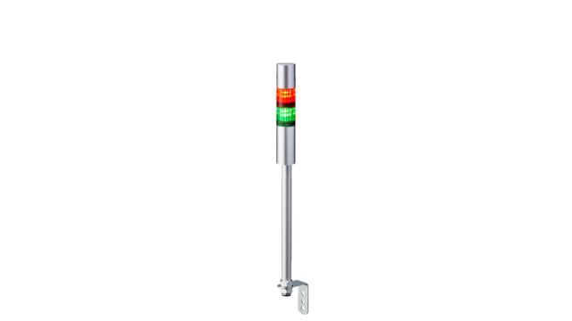 Patlite LR4 Series Coloured Buzzer Signal Tower, 2 Lights, 24 V dc, Pole Mount | LR4-202LJBU-RG
