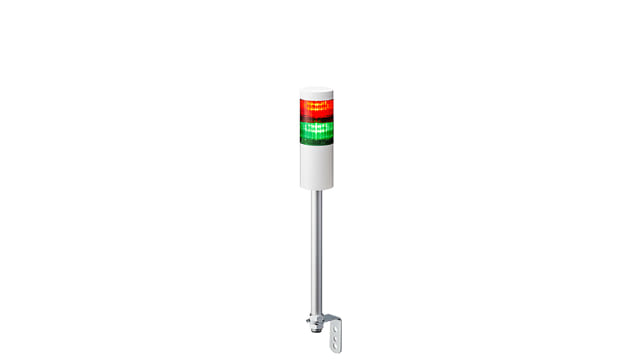 Patlite LR6 Series Coloured Signal Tower, 2 Lights, 24 V dc, Pole Mount | LR6-202LJNW-RG