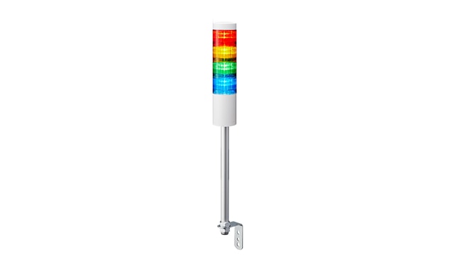 Patlite LR6 Series Coloured Signal Tower, 4 Lights, 24 V dc, Pole Mount | LR6-402LJNW-RYGB