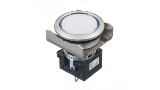 Idec, Flush Mount White Pilot Light, 26mm Cutout, IP65, Round, 24V ac/dc | LBW6MP-1T04PW