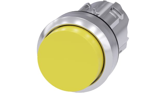 Siemens SIRIUS ACT Series Yellow Momentary Push Button Switch, 22 mm Cutout, IP66, IP67, IP69K | 3SU1050-0BB30-0AA0