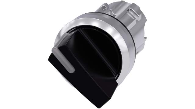 Siemens SIRIUS ACT 3SU10 Series 2 Position Selector Switch Head, 22mm Cutout, Black Handle | 3SU1052-2BF10-0AA0