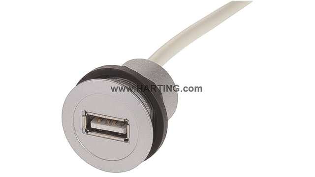 HARTING Straight, Panel Female- 1 Port Type USB Type A to A IP20 USB Connector USB 2.0 | 09454521921