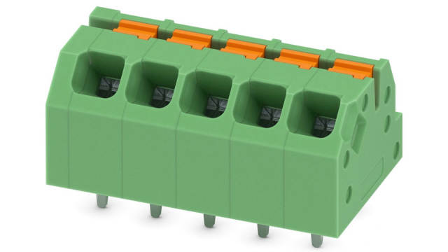 Phoenix Contact SPTAF 1/ 5-3.5-IL Series PCB Terminal Block, 5-Contact, 3.5 mm Pitch, Wave Soldering Mount, 1 Row | 1861962