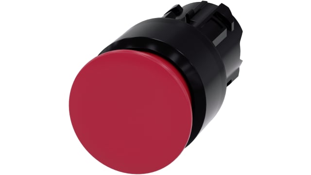 Siemens 3SU1 Series Red Latching Push Button Head, 22 mm Cutout, IP66, IP67, IP69K | 3SU1000-1AA20-0AA0
