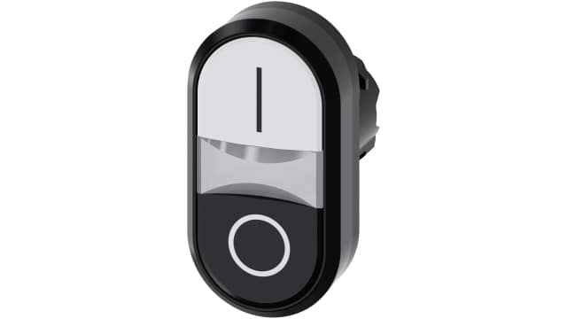 Siemens SIRIUS ACT Series White, Black Momentary Push Button Head, 22 mm Cutout, IP69K, IP67, IP66 | 3SU1001-3AB61-0AK0