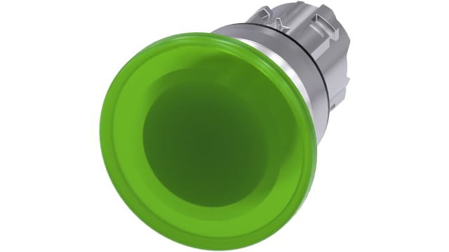 Siemens SIRIUS ACT Series Green Momentary Push Button Head, 22 mm Cutout, IP69K, IP67, IP66 | 3SU1051-1BD40-0AA0