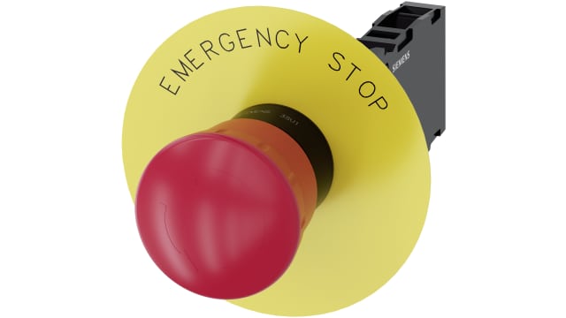 Siemens SIRIUS ACT 3SU11 Series Twist Release Emergency Stop Push Button, Panel Mount, 22mm Cutout, SPDT | 3SU1100-1HB20-1FG0