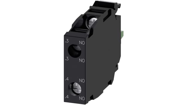 Siemens SIRIUS ACT 3SU14 Series Contact Block, 5 → 500V ac/dc, 2NO | 3SU1400-1AA10-1NA0