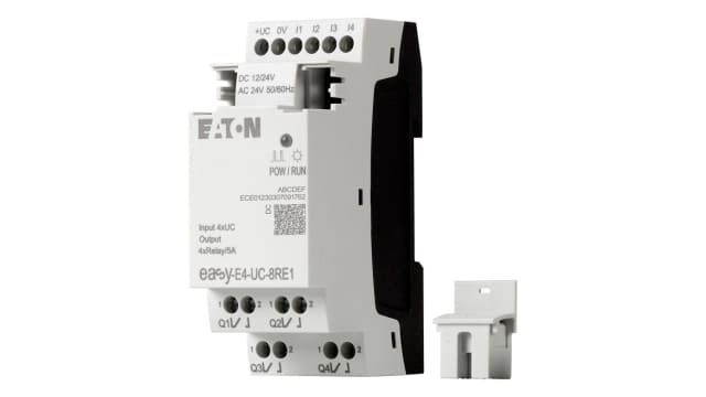 Eaton EasyE4 Series Logic Module, 12 V dc, 24 V dc Supply, Relay Output, 4-Input, Digital Input | 197217 EASY-E4-UC-8RE1