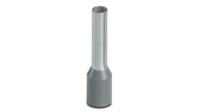 Phoenix Contact Insulated Crimp Bootlace Ferrule, 10 mm Pin Length, 2.8 mm Pin Diameter, Grey 12 AWG Wire Size | 3200535