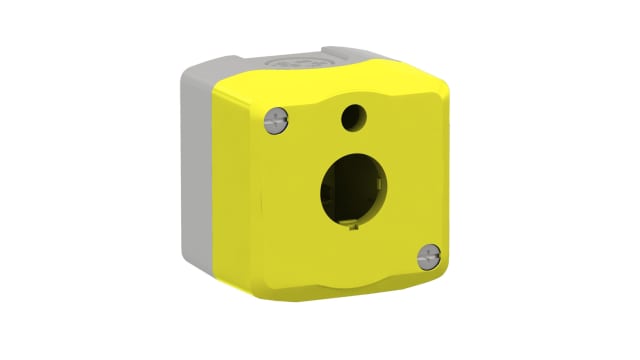 Schneider Electric Yellow Polycarbonate Harmony XALK Control Station Enclosure - 1 Hole 22 mm Diameter | XALKW01
