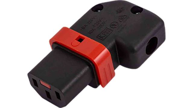 Schaffner C13 Straight Free Hanging IEC Connector, 250 V Male, 15A | IL13+ Rewireable IEC Lock+ R/L LSZH
