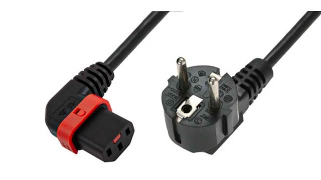 Schaffner IEC C13 Socket to CEE 7/7 Plug Power Cord, 2m | IL13P-R-EU1-H05-3100-200