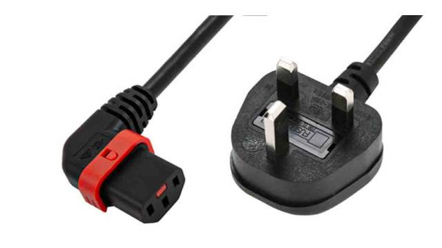 Schaffner IEC C13 Socket to Type G UK Plug Power Cord, 2m | IL13P-R-UK1-H05-3100-200