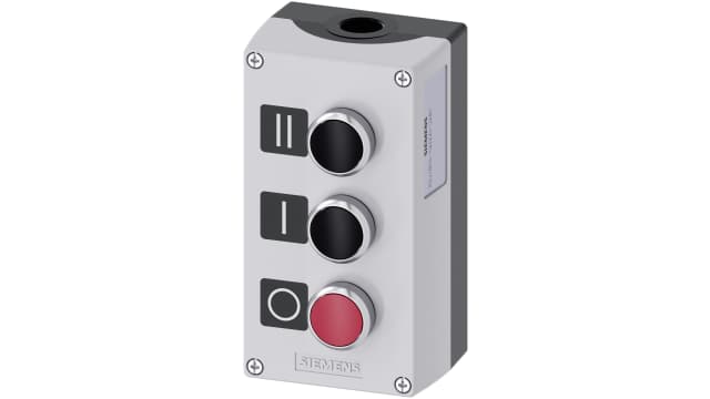 Siemens Control Station Switch, Metal, Red, Black, IP69, IP67, IP66 | 3SU1853-0AD00-2AB1