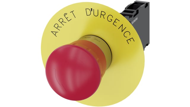 Siemens SIRIUS ACT 3SU11 Series Twist Release Emergency Stop Push Button, Panel Mount, 22mm Cutout, SPDT, IP66, IP67, | 3SU1150-1HB20-1FJ0