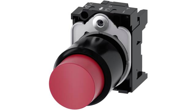 Siemens SIRIUS ACT Series Red Momentary Push Button Switch, 22 mm Cutout, IP69K, IP66, IP67 | 3SU1200-0FB20-0AA0