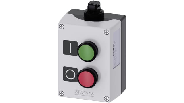 Siemens Control Station Switch, Plastic, Red, Green, IP69, IP66, IP67 | 3SU1802-0AB10-4HB1