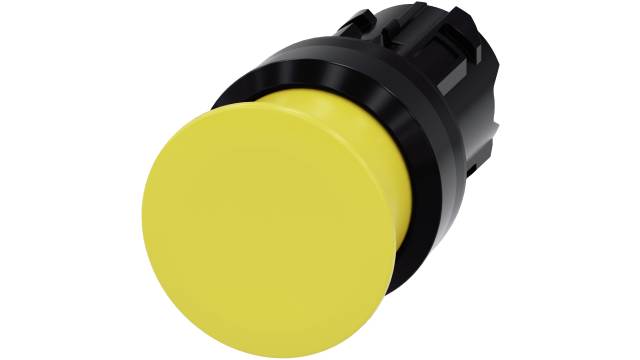 Siemens SIRIUS ACT Series Yellow Momentary Push Button Head, 22 mm Cutout, IP69K, IP67, IP66 | 3SU1000-1AD30-0AA0