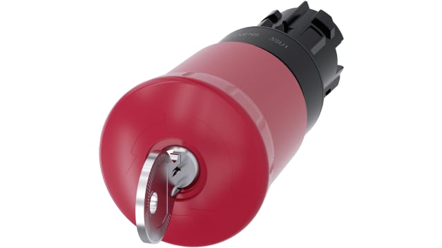 Siemens SIRIUS ACT 3SU10 Series, Key Release, Emergency Stop Push Button Head | 3SU1000-1HM20-0AA0
