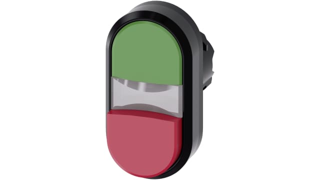 Siemens SIRIUS ACT Series Green, Red Momentary Push Button Switch, 22 mm Cutout, IP66, IP67, IP69K | 3SU1000-3BB42-0AA0
