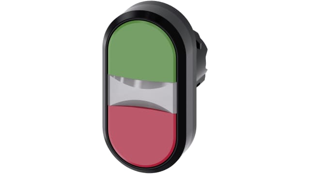 Siemens SIRIUS ACT Series Green, Red Momentary Push Button Switch, 22 mm Cutout, IP66, IP67, IP69K | 3SU1000-3AB42-0AA0