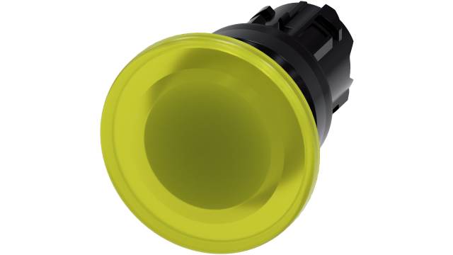 Siemens SIRIUS ACT Series Yellow Momentary Push Button Head, 22 mm Cutout, IP66, IP67, IP69K | 3SU1001-1BD30-0AA0