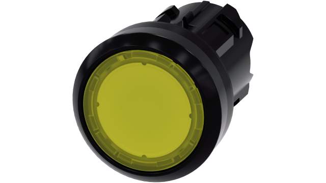 Siemens SIRIUS ACT Series Yellow Latching Push Button Head, 22 mm Cutout, IP66, IP67, IP69K | 3SU1001-0AA30-0AA0