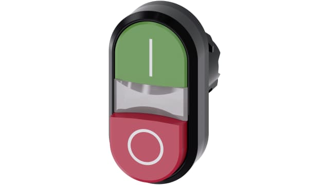 Siemens SIRIUS ACT Series Green, Red Momentary Push Button Head, 22 mm Cutout, IP66, IP67, IP69K | 3SU1001-3BB42-0AK0