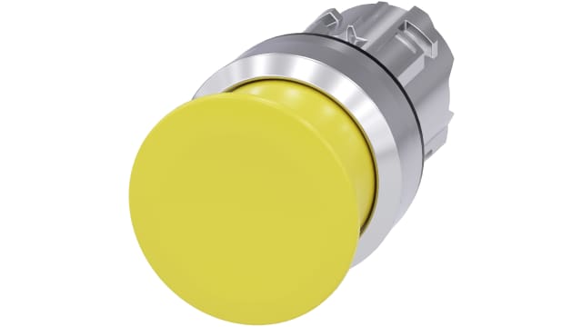 Siemens SIRIUS ACT Series Yellow Momentary Push Button Head, 22 mm Cutout, IP66, IP67, IP69K | 3SU1050-1AD30-0AA0