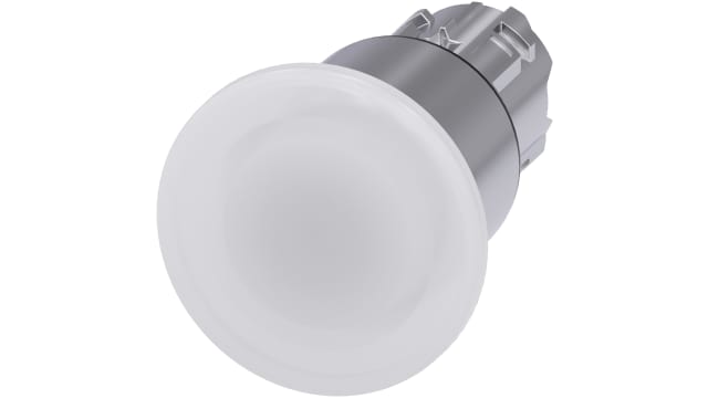 Siemens SIRIUS ACT Series White Momentary Push Button Head, 22 mm Cutout, IP66, IP67, IP69K | 3SU1051-1ED60-0AA0