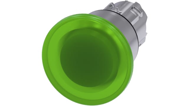 Siemens SIRIUS ACT Series Green Latching Push Button Head, 22 mm Cutout, IP66, IP69K, IP67 | 3SU1051-1BA40-0AA0