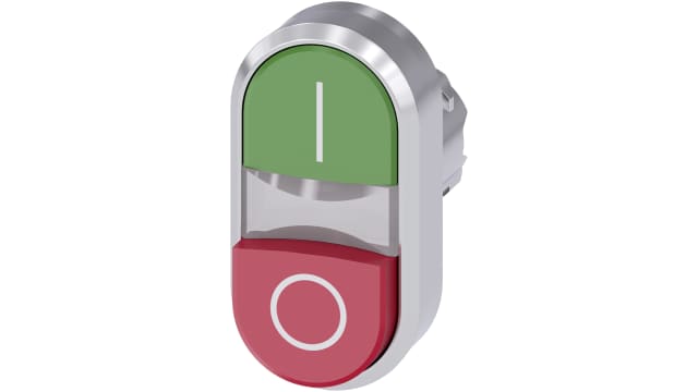 Siemens SIRIUS ACT Series Green, Red Momentary Push Button Head, 22 mm Cutout, IP69K, IP67, IP66 | 3SU1051-3BB42-0AK0