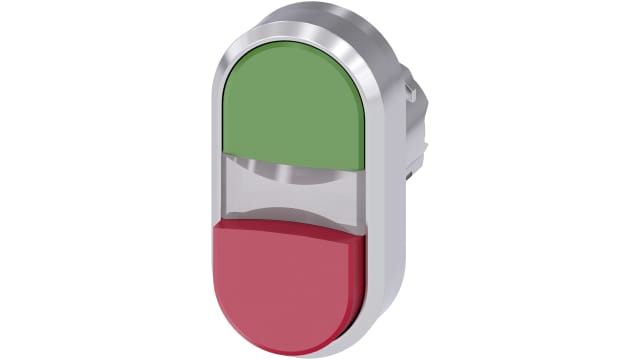 Siemens SIRIUS ACT Series Green, Red Momentary Push Button Switch, 22 mm Cutout, IP66, IP67, IP69K | 3SU1051-3BB42-0AA0