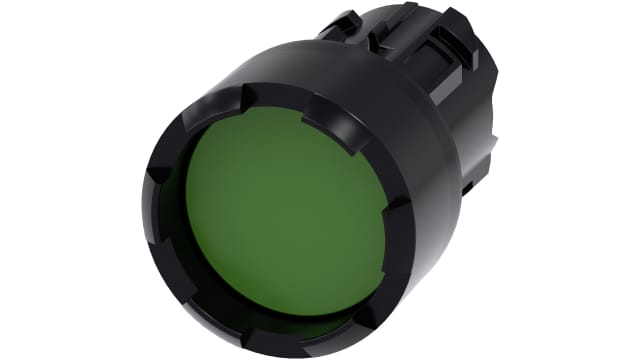 Siemens SIRIUS ACT Series Green Momentary Push Button Head, 22 mm Cutout, IP69K, IP67, IP66 | 3SU1000-0DB40-0AA0