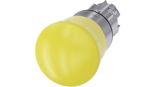 Siemens SIRIUS ACT Series Yellow Latching Push Button Head, 22 mm Cutout, IP66, IP67, IP69K | 3SU1050-1HB30-0AA0
