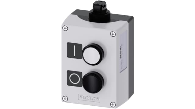 Siemens Control Station Switch, Plastic, Black, White, IP69, IP67, IP66 | 3SU1802-0AC10-4HB1