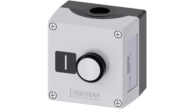 Siemens Push Lock Control Station Switch - 1 NO, Plastic, White, I, IP67, IP69, IP66 | 3SU1801-0AD00-2AB1