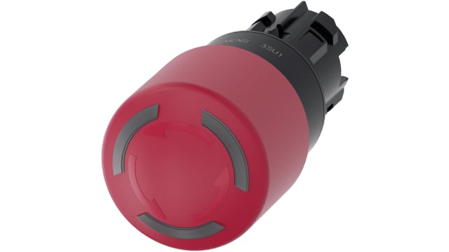 Siemens SIRIUS ACT 3SU10 Series, Twist Release, Emergency Stop Push Button Head | 3SU1001-1GB20-0AA0