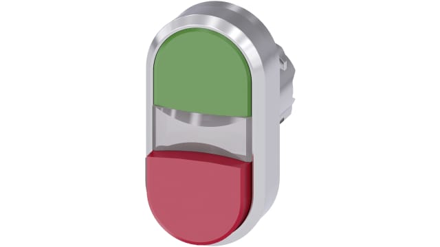 Siemens SIRIUS ACT Series Green, Red Momentary Push Button Head, 22 mm Cutout, IP66, IP67, IP69K | 3SU1050-3BB42-0AA0